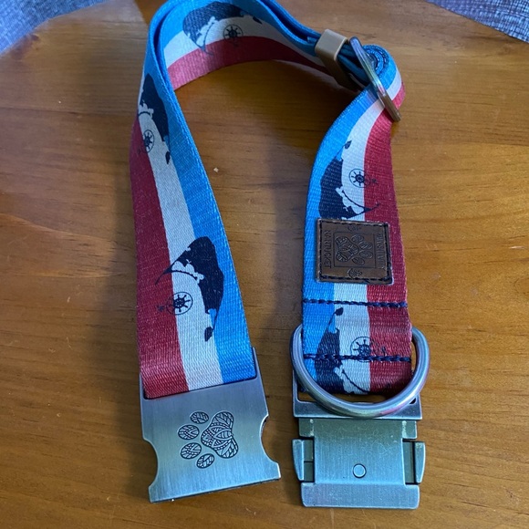 Pawsitivity Nantucket Red White Blue Islands Wide Dog Collar Buckle 1.5” XLarge - Picture 5 of 8